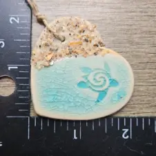 Teal Turtle Studio Ceramic Mini ‘Keep Swimming’ Turtle Heart Ornament (Image 3)