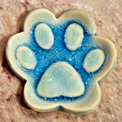 Teal Turtle Studio Ceramic Pawprint Trinket Dish (Image 1)