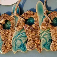 Teal Turtle Studio Ceramic ‘Sandy at Heart’ Sea Turtle Beach Ornament (Image 2)