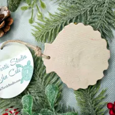 Teal Turtle Studio Ceramic Sandy Crab Shell Ornament (Image 2)