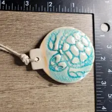 Teal Turtle Studio Ceramic Sea Turtle Ornament (Image 2)